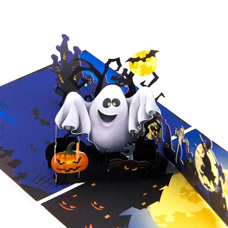 Индивидуальная креативная поздравительная открытка Призрак Хэллоуин паук Тыква Подарочная открытка для праздника друзья с уважением день рождения