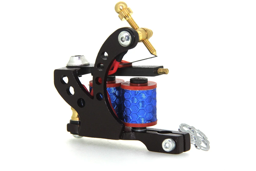 

Top Quality Customs Handmade Tattoo Machine 10 Wraps Coil Zinc Alloy Machine Great For Liner and Shader Free Shipping TM-1117