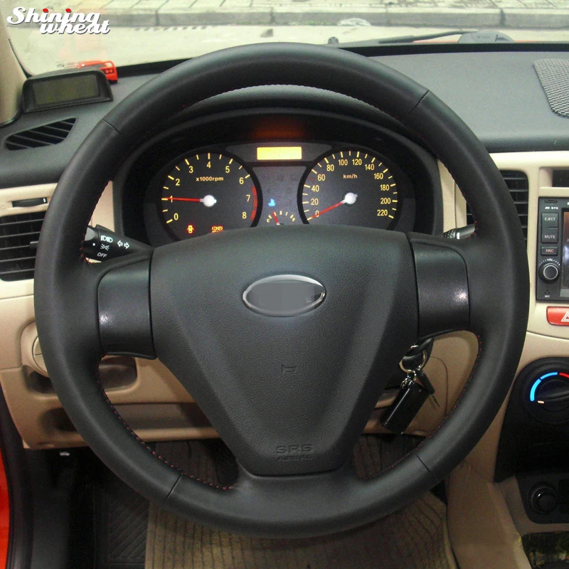 Ручная строчка BANNIS черный кожаный чехол для Kia 2005 2009 Rio 2007 Hyundai Accent|Чехлы на руль| |