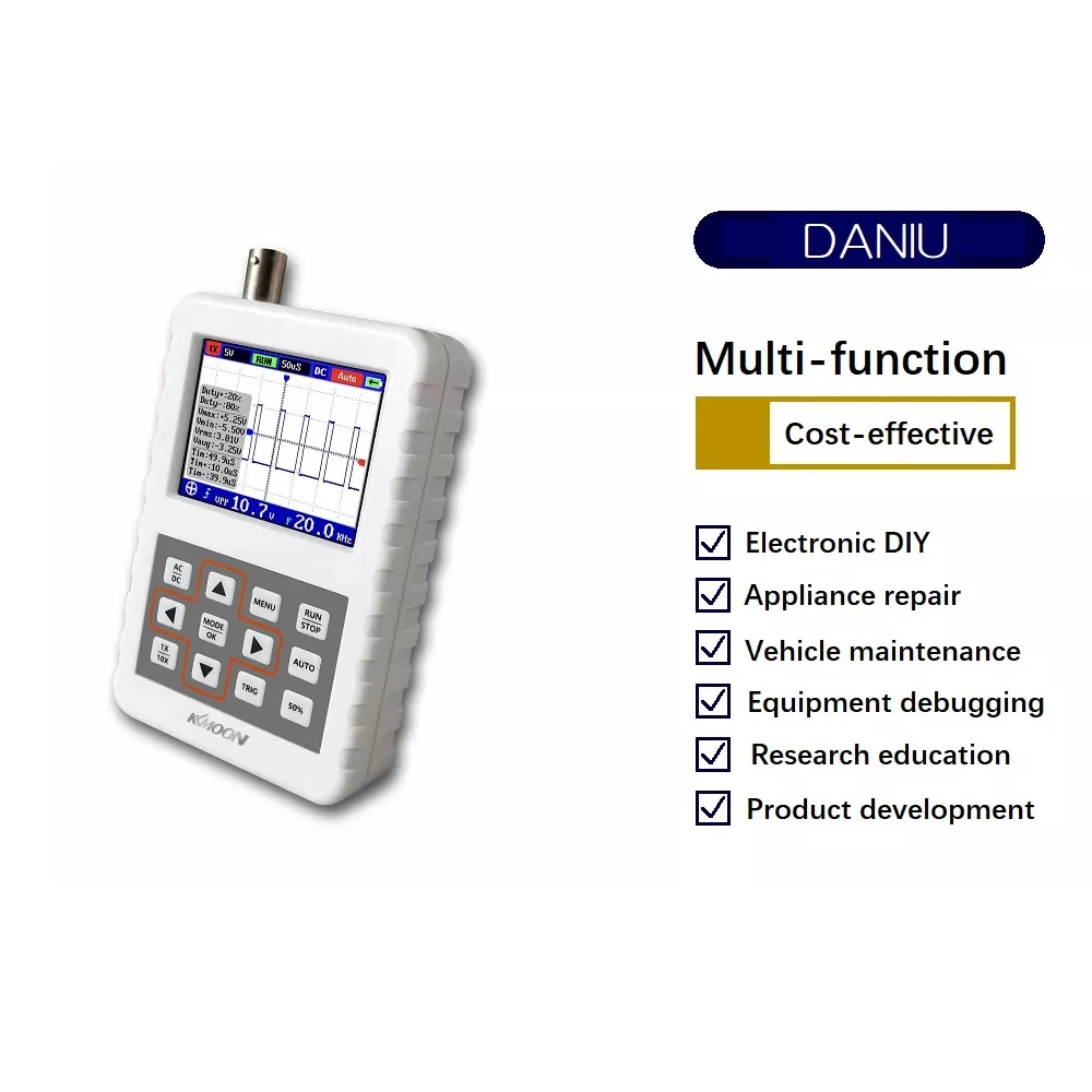 

KKMOOON Professional Digital Oscilloscope Handheld Oscilloscope Mini Palm Size Oscilloscope with 20MS/s Sampling Rate