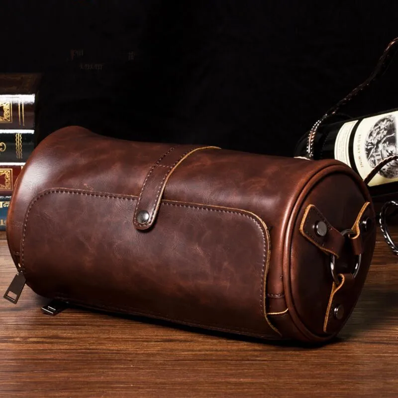 

Fashion Men Pu Leather Barrel Purse Man Messenger Bags Crossbody Bag Vintage Shoulder Bag Casual Designer Travel Bags