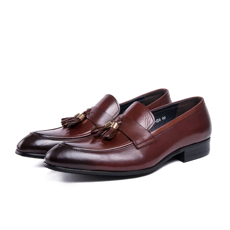 Классические Мужские модельные туфли ручной работы из натуральной кожи, официальные свадебные офисные мужские туфли, дышащая обувь