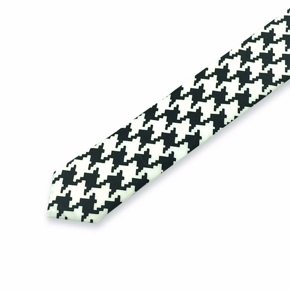 Новое поступление 2016 1.2 дюйма Super Slim Мужская Галстук Классический Черный и белый цвета плед галстук corbatas Hombre Свадебная вечеринка галстуки