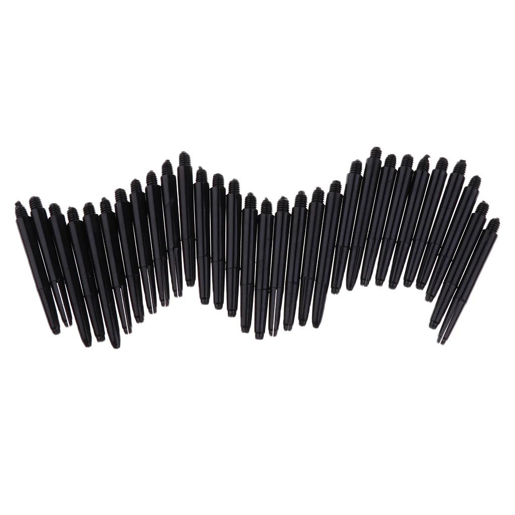 Set of 30 Nylon Dart Shafts Medium 43mm 2BA Screw Thread Durable and Lightweight Blue Black Red Color