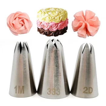 

Cake Tips Set Cream Decoration Icing Piping Pastry Nozzles Cupcake Decorating Tool Bakeware #1M#2D#333