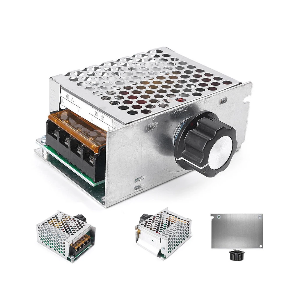 

Temperature Control Module With fuse 10-220V 4000W SCR High-Power Electronic Voltage Regulator Module New