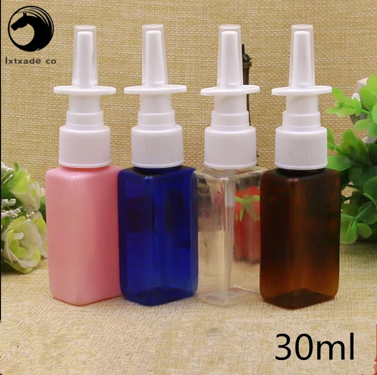 

Free Shipping 30 ml Clear Empty Plastic Perfume Spray Square Bottles Cosmetic Water Empty Perfume Packaging Containers