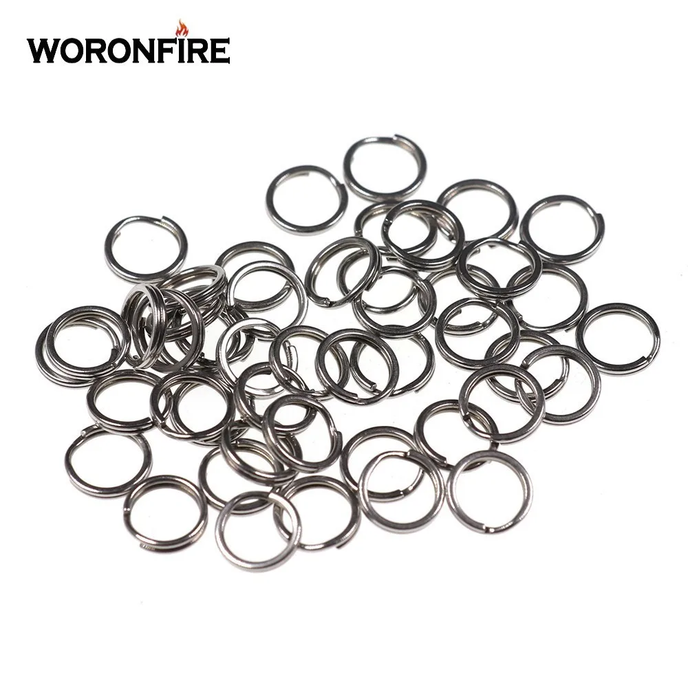 50pcs/100pcs Fishing Solid Ring 304 Stainless Steel Fishing Bait Connecting Ring Jigging Loop For Blank Crank Bait Connector