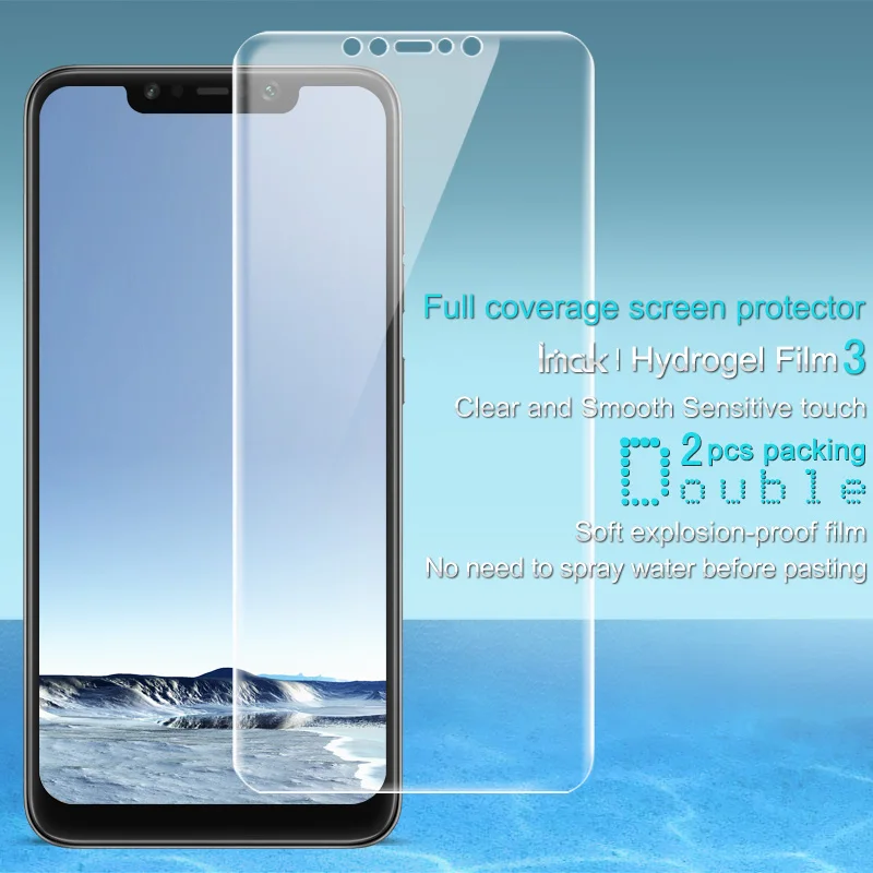2 قطع التغطية الكاملة ل Xiaomi Pocophone F1 شاشة حامي Imak هيدروجيل فيلم الهاتف المحمول ملصقا واقية لينة غطاء