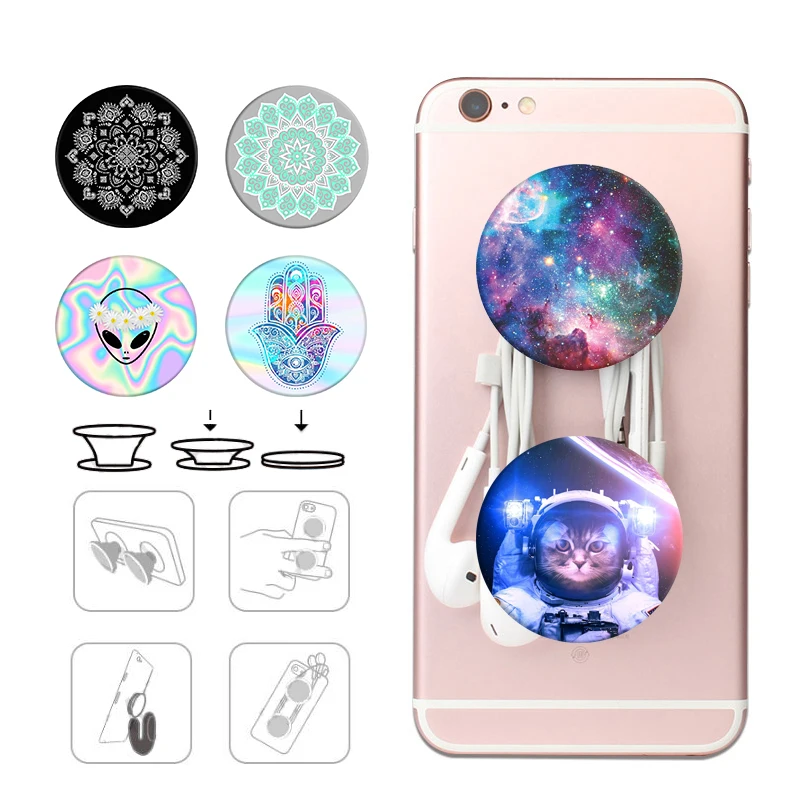 

Hot Phone Holder Round Original Hand Grip Finger Ring Marble Mobile Phone Gadgets Expanding Cell Phone Stand