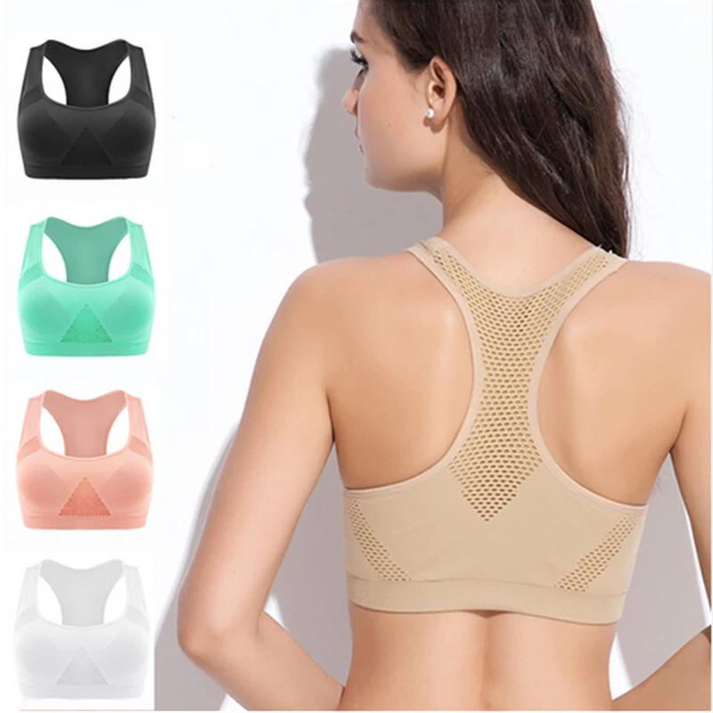 Donne Yoga Running Reggiseno sportivo Crop Top Vest Stretch Bras Shaper Padded