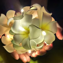 Творческий DIY frangipani светодиодный огни строки, AA Батарея цветочный праздник освещения, события вечерние украшения гирлянды, Спальня украшения