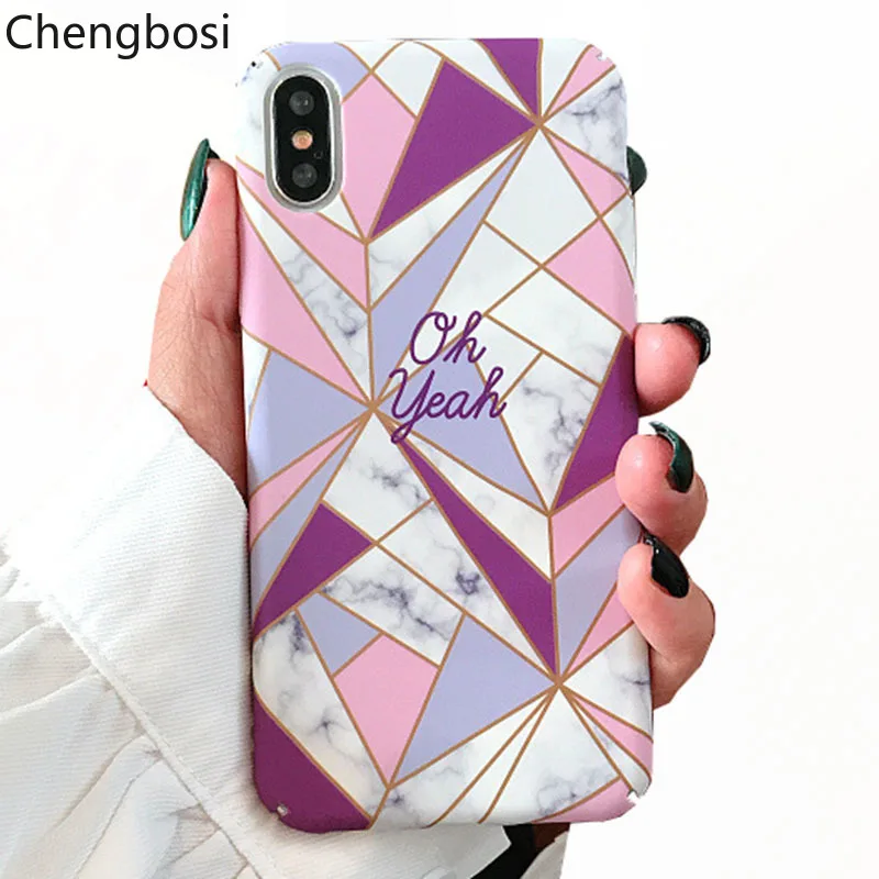 

Fashion Geometric Marble Case for IPhone 6 6s 7 8plus Dirt-resistant Matte Case Cover for IPhone X MAX XR Scrub Fitted Case