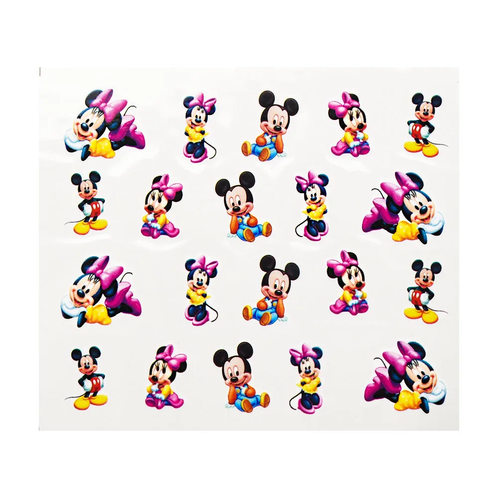1 Sheet Cartoon Nail Stickers Mickey/Tom And Jerry/Little Yellow Man Slider Water Stickers Transfer Decal For Nails ZJT4027 - Цвет: 115