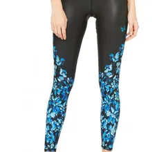 Женские Синие леггинсы с принтом бабочек для фитнеса, быстросохнущие леггинсы для упражнений с высокой талией, длинные штаны, брюки ropa mujer