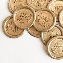 Пригласительные наклейки, доступны 23 Цвета, оленьи рога самоклеющиеся восковые уплотнительные наклейки, Пользовательские Свадебные восковые штампы, конверт печать