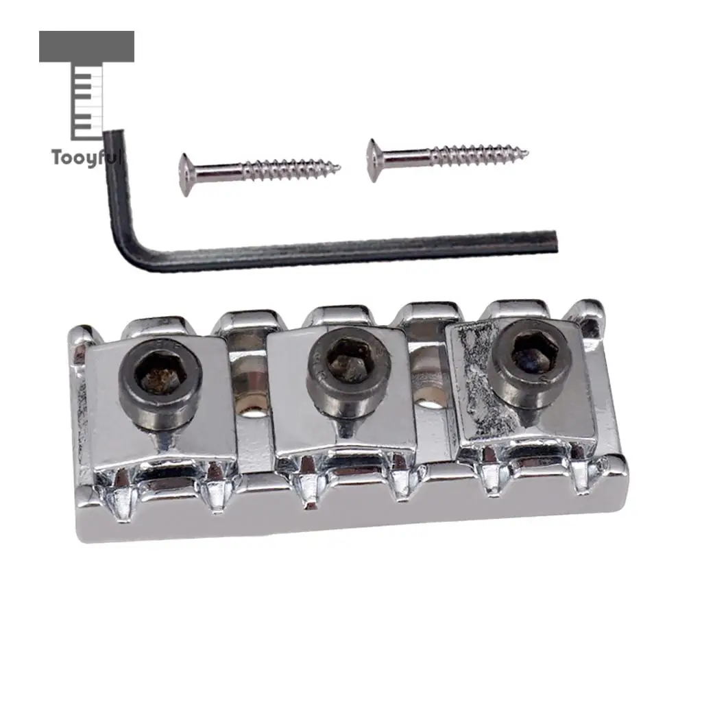 Tooyful Electric Guitar String Locking Nut with Allen Wrench Screws for Tremolo Bridge 43mm