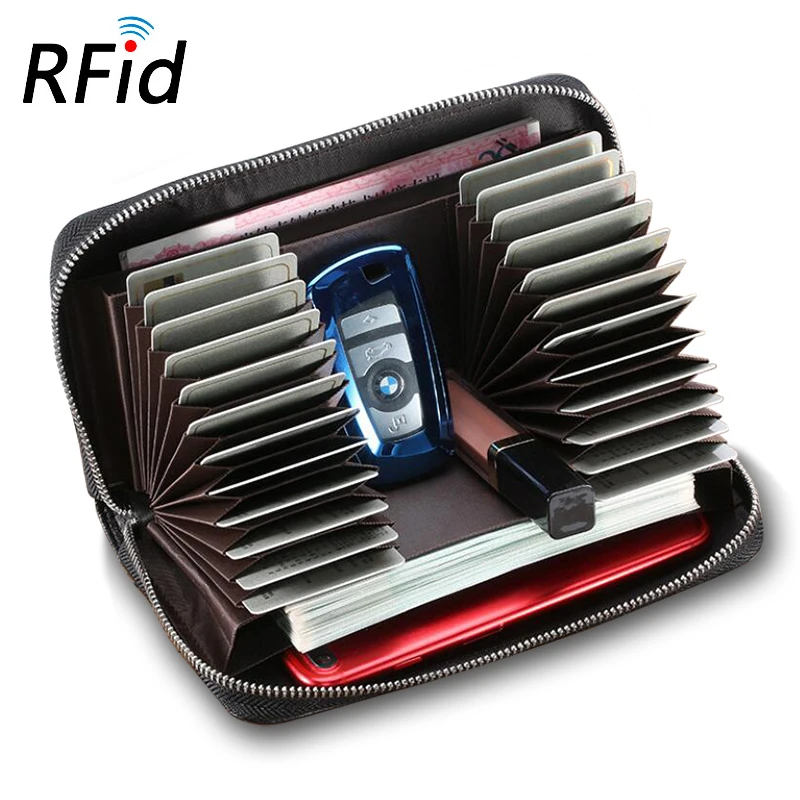 Новинка мужские и женские кошельки из натуральной кожи RFID Противоугонный