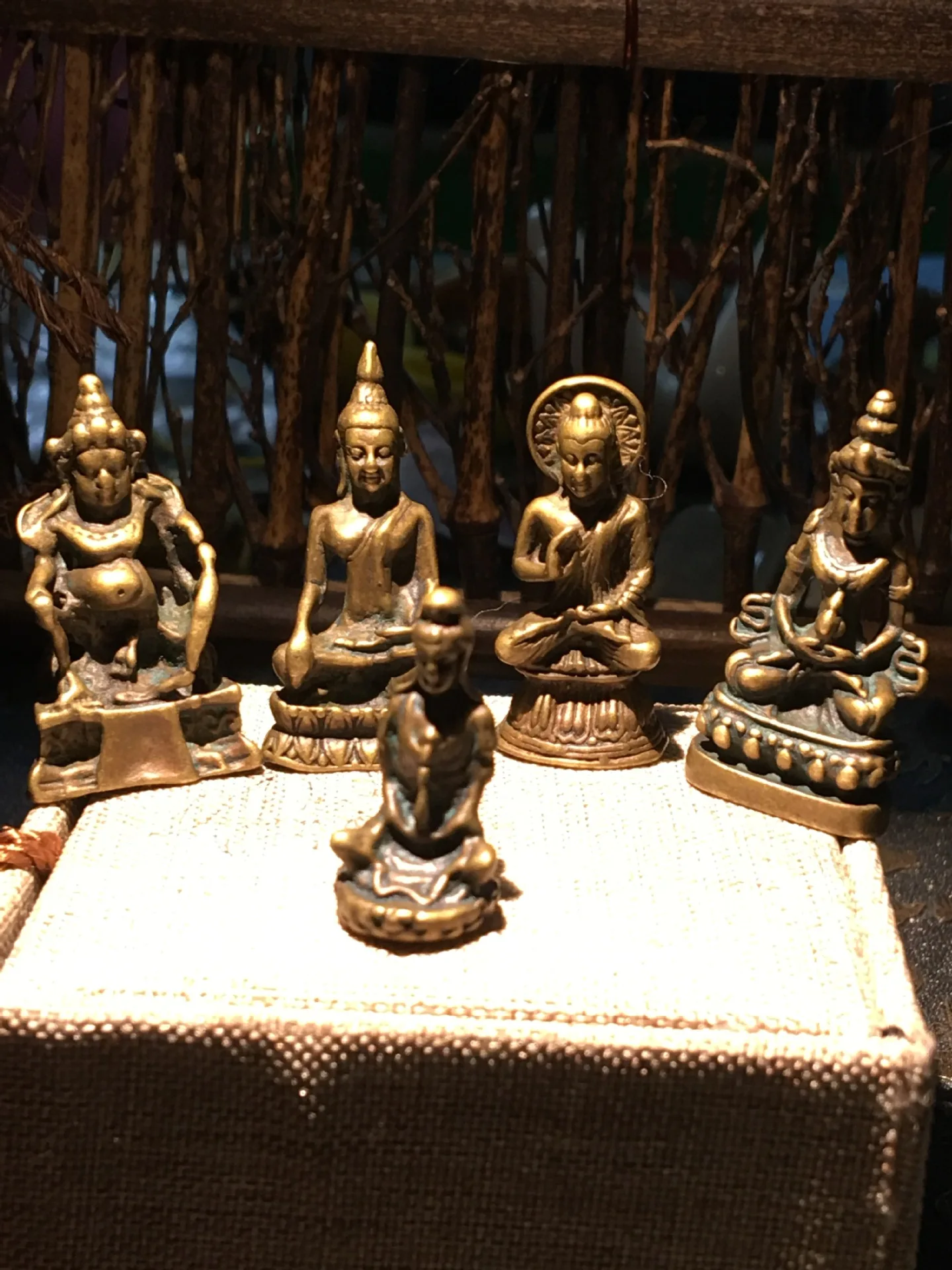 Copper Buddha figurine Nepal small inch Buddha statue to ward off evil