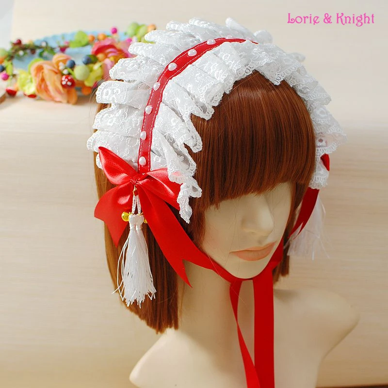 女の子白と赤レース甘いロリータ頭飾り ヘアバンド ヘッドバンド黒赤 Headband Scarf Headband Cottonheadband Storage Aliexpress