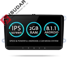 Isudar Car Multimedia Player GPS Android 8.1 Car Radio 1 Din For Skoda/Octavia/Seat/VW/CC/PASSAT B6 B7 Golf 5 6 Radio RAM 2G DSP