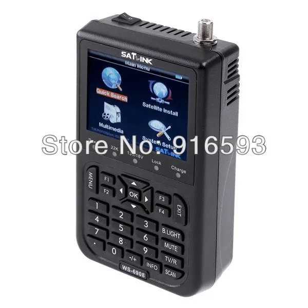 

Free shipping!! Original Satlink WS-6908 3.5 LCD DVB-S FTA Digital Satellite Signal Satellite Finder Meter Supports QPSK