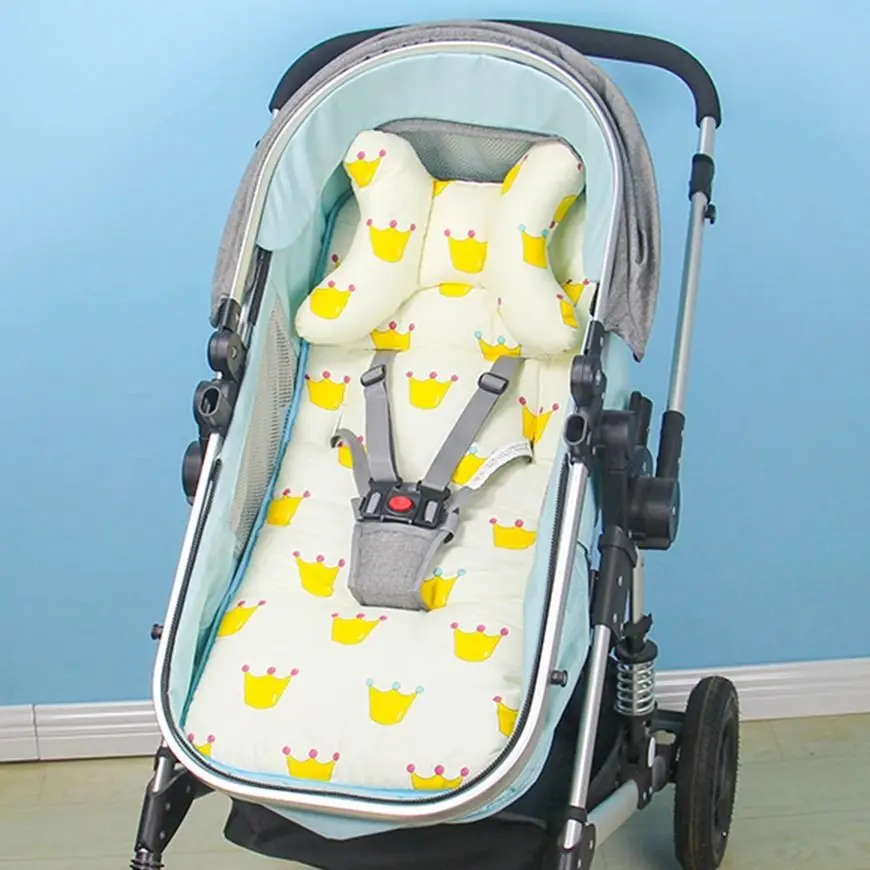 

Baby Stroller Cushion Pure Cotton Baby Dining Chair Cushion Four Seasons Soft Pushchair Mat Double Side Child Stroller Seat Pad