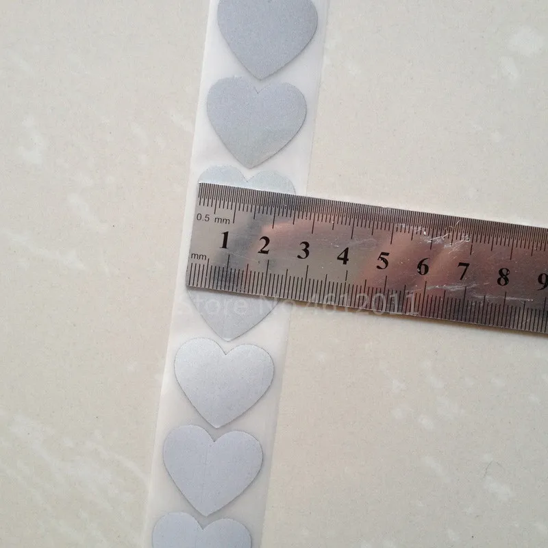 DIY сердце Серебряная светоотражающая лента безопасности Ткань теплопередающая пленка железо на 25 мм " ширина для одежды кошелек