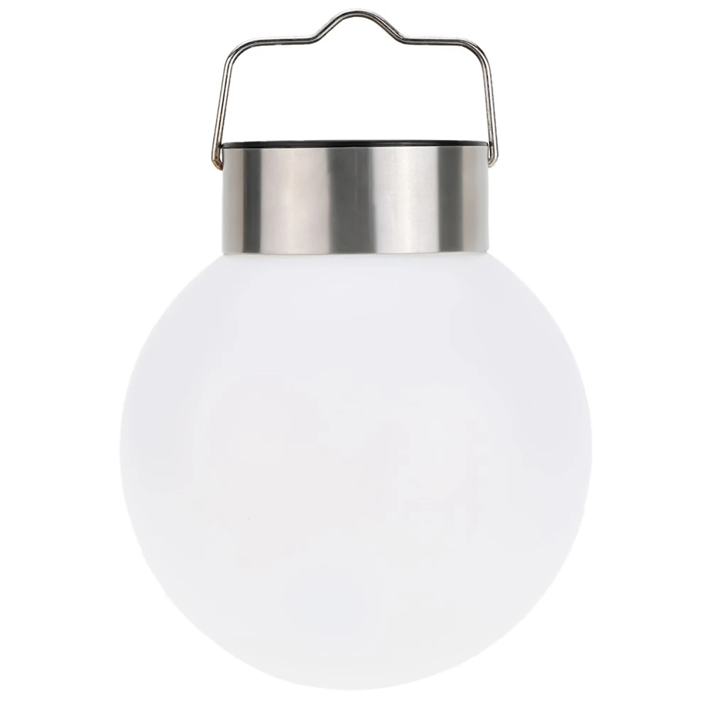 

New Outdoor Solar Hanging Lights Ball Shape ABS+Stainless Steel White Solar Garden Lamp Waterproof Led Lawn Tree Light White