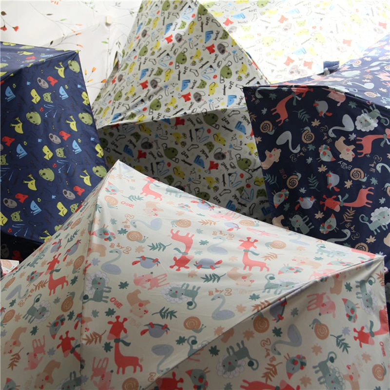 Umbrella Woman Mini Pockets Small Folding Kid Dolls Print Men Sun Rain Gear Parasol Umbrellas Bags For Women|umbrella bag|umbrella smallmini pocket