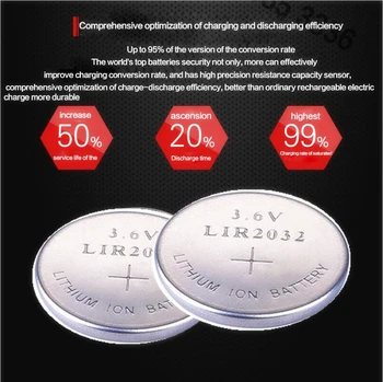 

High quality NEW 6PCSX LIR2032 3.6V pkcell button cell battery LIR2032 rechargeable battery can replace the CR2032 battery
