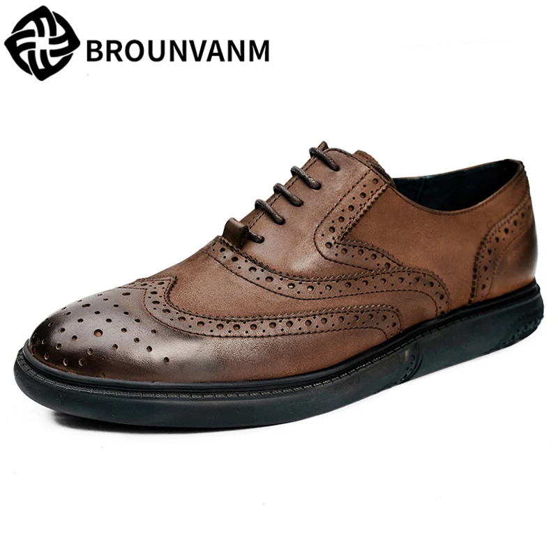 

Block Business Leisure shoes men British reto spring and autumn summer men's shoes all-match cowhide breathable sneaker fashion