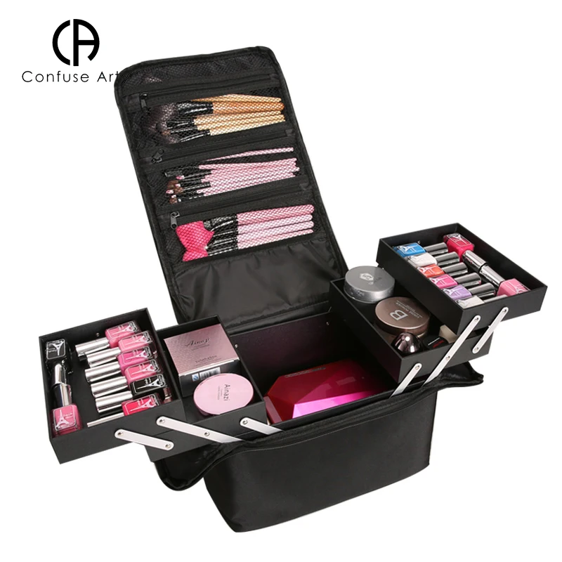 

High Capacity Cosmetic Bag Multi-storey Professional Portable Makeup Case Make up Storage Box