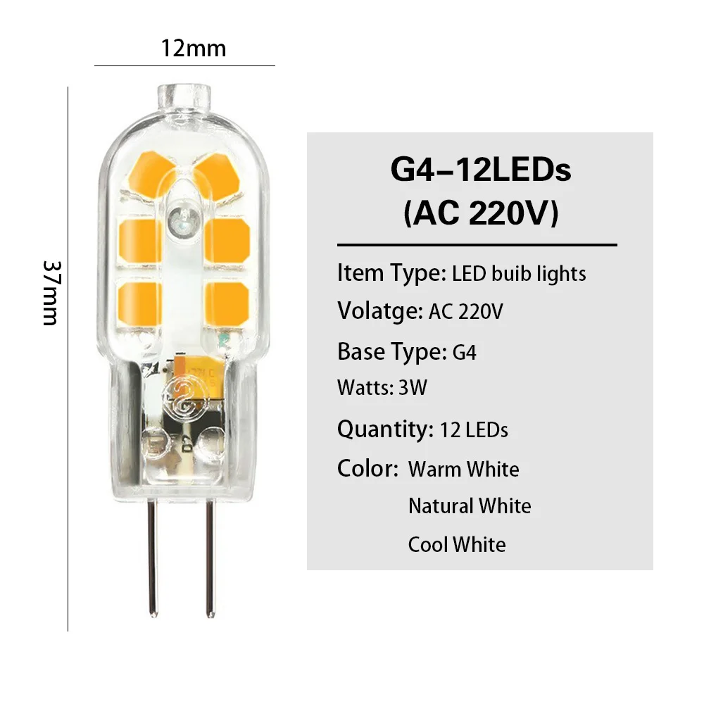 YWXLight G4 G9 светодиодный светильник 3 Вт 5 Вт Мини светодиодный светильник AC 220 В DC 12 В 2835SMD прожектор Высокое качество освещение заменить галогенные лампы - Испускаемый цвет: G4 220V