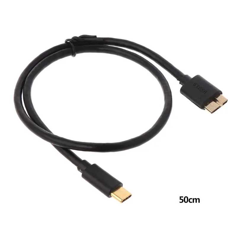 50 см/100 см позолоченный Мужской к usb-вилке 3,0 Micro BM к type C зарядный кабель для передачи данных линейный Соединительный шнур