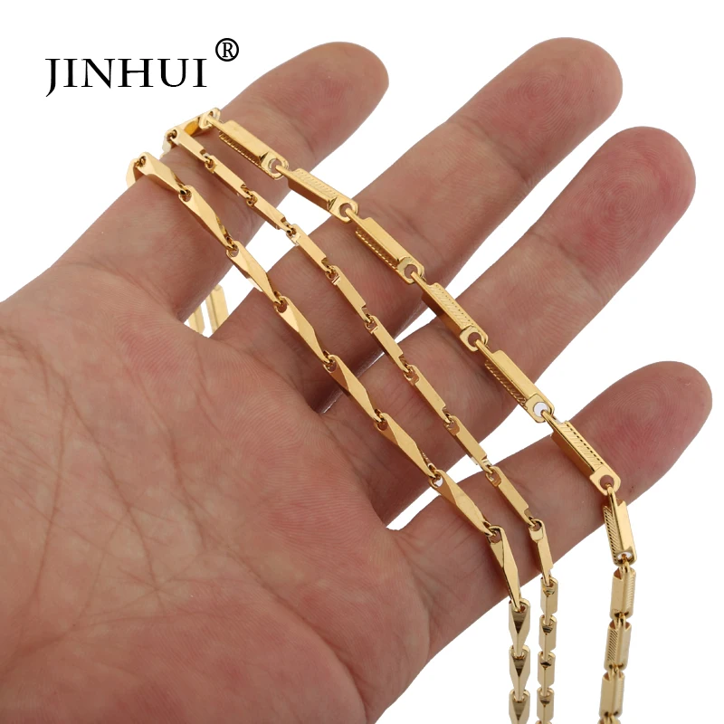 

Jin Hui Trendy Gold Necklaces width 2mm 3mm length 50cm fashion variety of options necklace women jewelry choker boyfriend gift