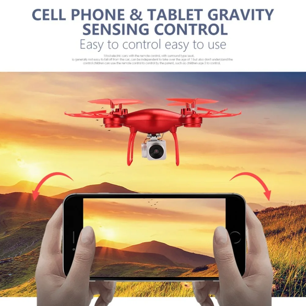 

Selfie HD RC Drone Quadcopter 480P/ 720P Live Video Camera FPV Altitude Hold HeadlessMode OneKey Take-off RTF