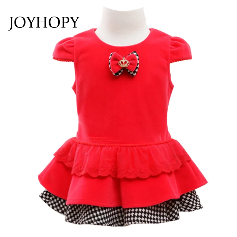 

JOYHOPY Baby Girl Dress Princess Girls Clothes Bowknot Plaid Toddler Girl Christening Gown Baby Dresses