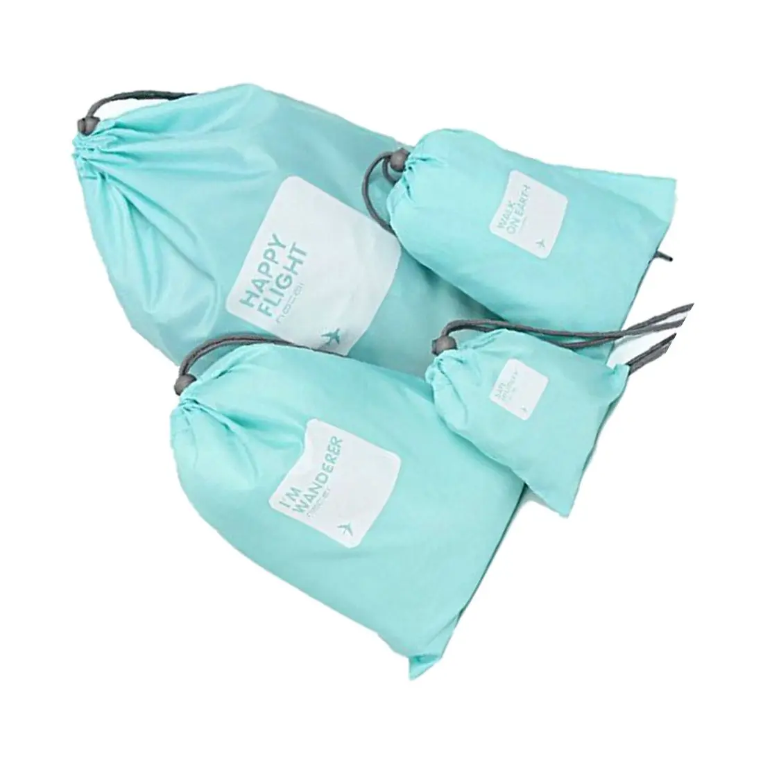 Набор 4 шт Складные Многоразовые сумки для покупок на шнурке Эко сумка для хранения 5 цветов