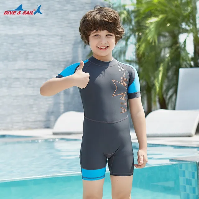 Kids Short sleeve Rash Guards Jumpsuits High Elasticity Summer Swimsuit