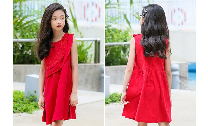 Ruffles Sleeveless Knee Length Dresses For Teenage Girls Summer 2019 A Line Baby Dress Kids Clothing Children Princess Costume (17).jpg