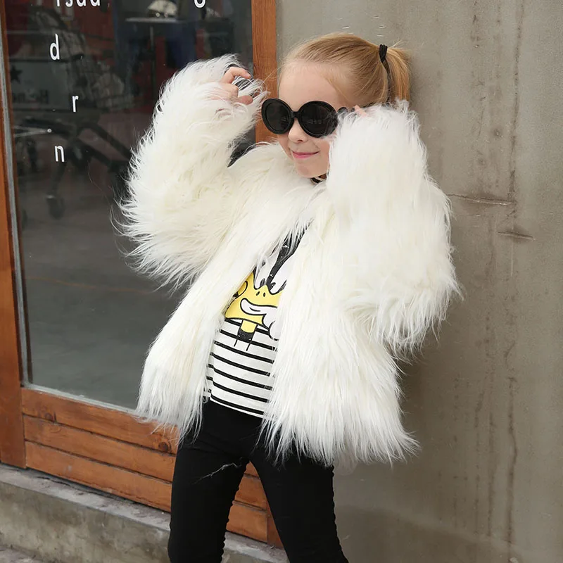 

2019 Hot Fashion Kids Baby Young Girls Autumn Winter Faux Fur Coat Jacket Thick Warm Outwear Clothes children clothing coats fur