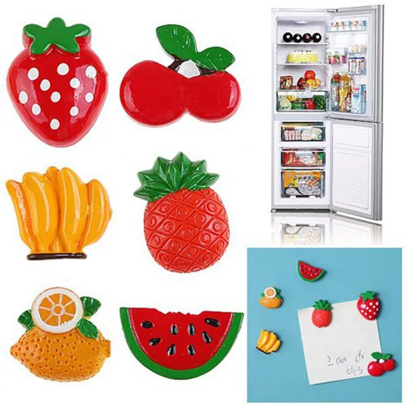2pcs lot Stylish Vegetables Fruit Fridge Kitchen Resin Memo