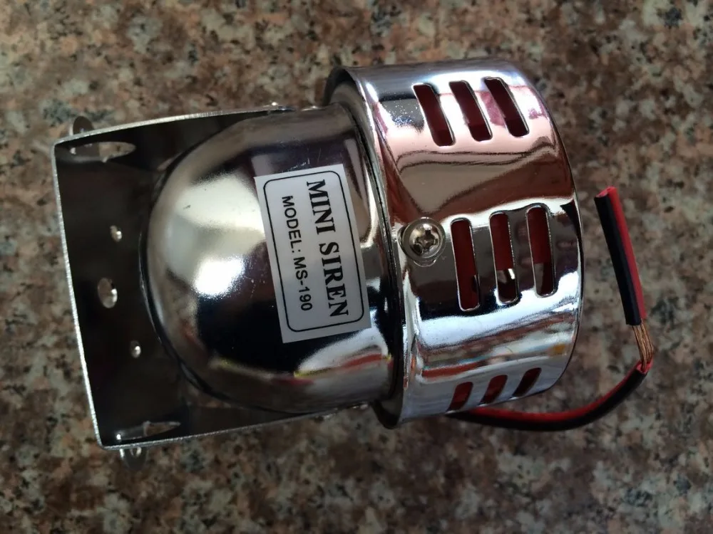 

12Vlot Chrome Civil Air Raid Siren Horn Alarm Motor Driven Police Fire Motorbike