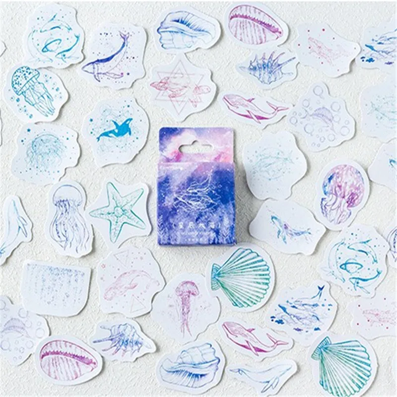 

46pcs/Pack Undersea Animal Sticker Children Toys Anime Stickers For Kids DIY On Book Laptop Mobile Phone Bicycle Skateboard