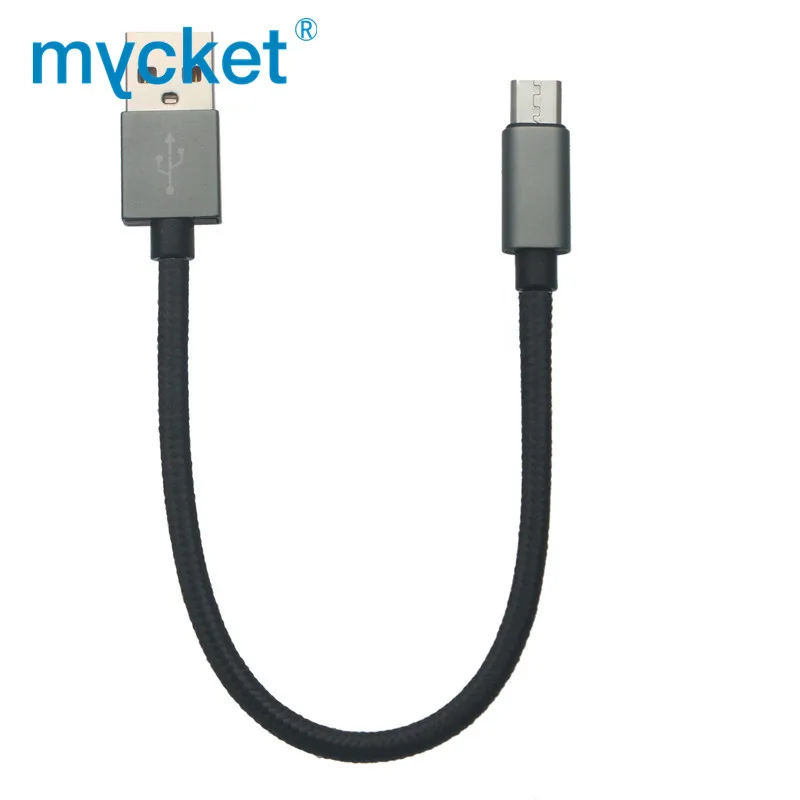 

MYCKET 3A Nylon 20cm Short Micro USB Data Charging Cable For Samsung Xiaomi Huawei Android Phone Power Bank