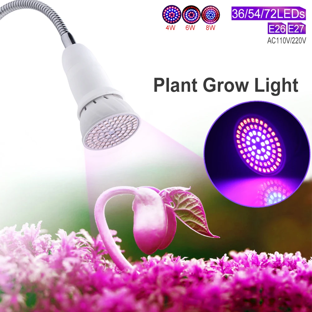 Tsleen Новый 430-760nm E27/E26 растут свет лампы для гидропоники цветы растениеводства 4 Вт 6 Вт 8 вт комнаты лампы для гидропоники