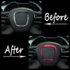 Car styling Steering Wheel center badge decoration cover For Audi A3 A4 A6 A8 Q3 Q5 Q7 Sline logo trim ring stickers Accessories ► Photo 3/4