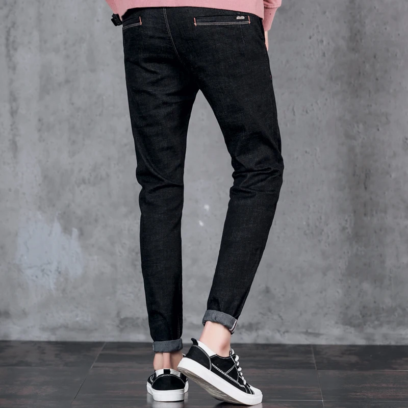 28 36 цвет: черный синий Для мужчин джинсы 2018 Новый s одежда Slim Fit брюки стрейч