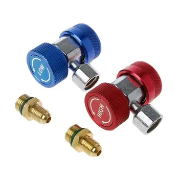

Car High Low Adapter Connector R134A AC Air Condition Adjustable Quick Coupler